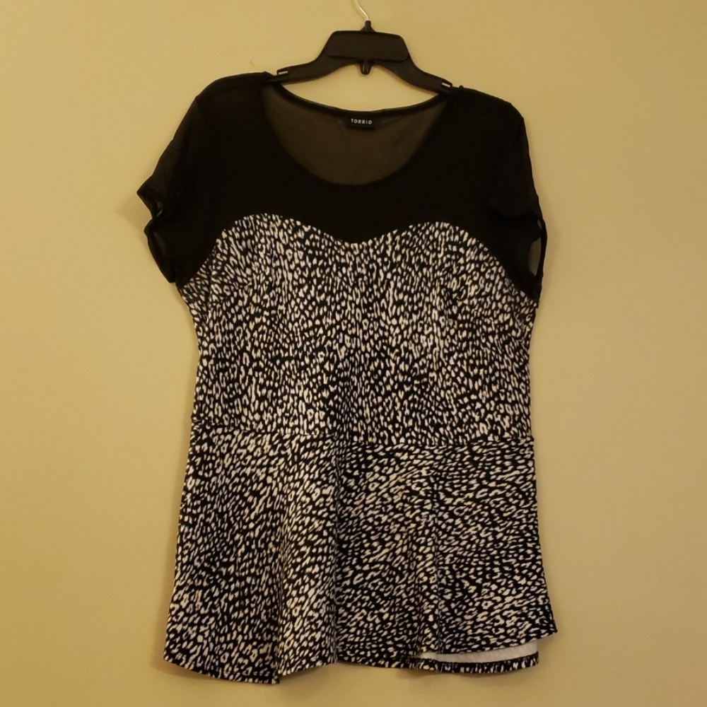 Torrid Animal Print Peplum Blouse